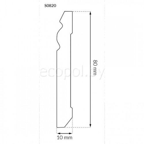Плинтус напольный из дюрополимера Arbiton Stiq S0820 Белый 80*10
