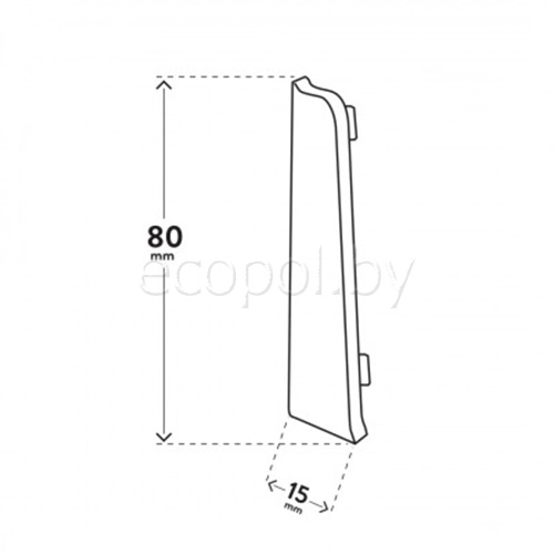 Заглушка торцевая для плинтуса Arbiton Vigo 80мм (левая + правая)