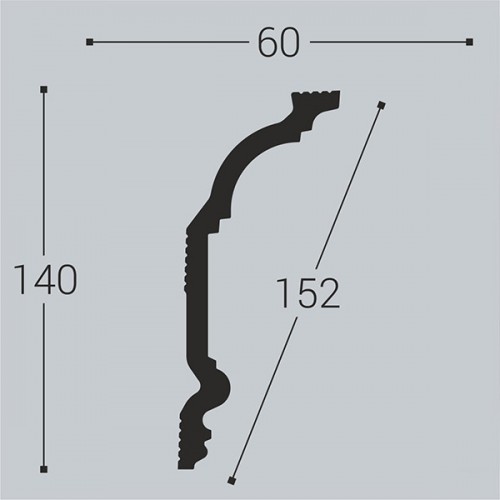 Карниз потолочный Bello Deco XPS K2 140*60