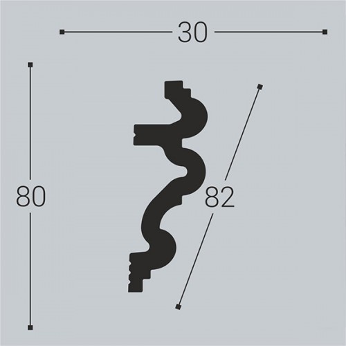 Карниз потолочный Bello Deco XPS K6 80*30