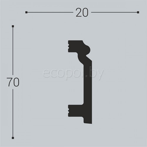 Плинтус напольный XPS Bello Deco П7 70*20 Плинтус напольный XPS Bello Deco П7 70*20