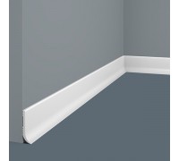 Плинтус напольный из дюрополимера Cosca Decor PL001 Белый 40*12