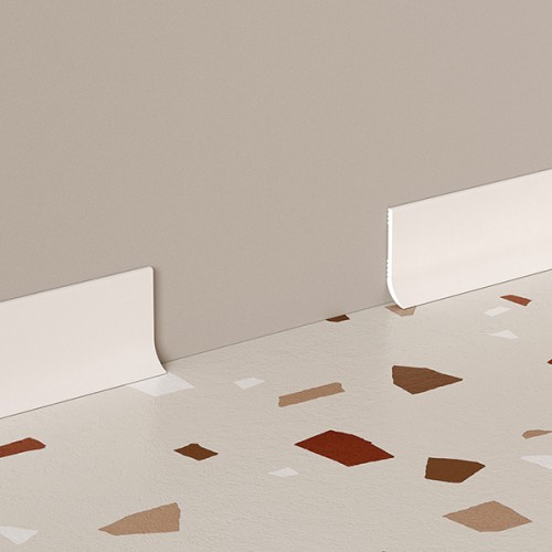 Плинтус напольный из дюрополимера Cosca Decor PL002 Белый 60*16 Плинтус напольный из дюрополимера Cosca Decor PL002 Белый 60*16