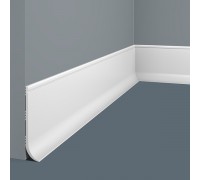 Плинтус напольный из дюрополимера Cosca Decor PL003 Белый 80*18