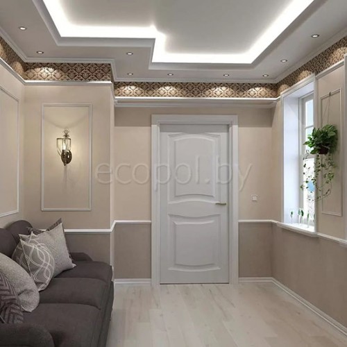 Плинтус напольный из дюрополимера Cosca Decor PX002 Белый 79*13