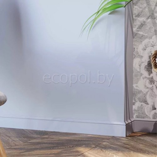 Плинтус напольный из дюрополимера Cosca Decor PX002 Белый 79*13