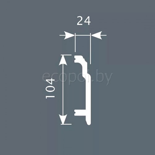 Плинтус напольный из дюрополимера Cosca Decor PX003 Белый 102*24 Плинтус напольный из дюрополимера Cosca Decor PX003 Белый 102*24
