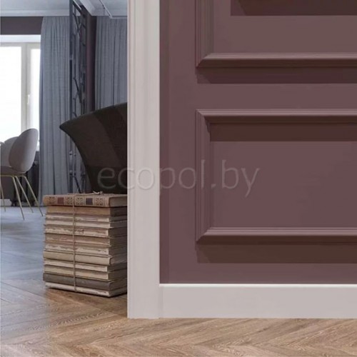 Плинтус напольный из дюрополимера Cosca Decor PX005 Белый 108*12 Плинтус напольный из дюрополимера Cosca Decor PX005 Белый 108*12