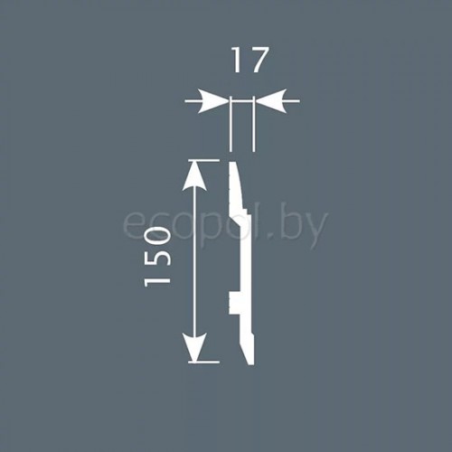 Плинтус напольный из дюрополимера Cosca Decor PX007 Белый 150*17