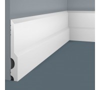 Плинтус напольный из дюрополимера Cosca Decor PX011 Белый 130*18