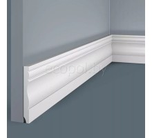 Плинтус напольный из дюрополимера Cosca Decor PX015 Белый 80*11