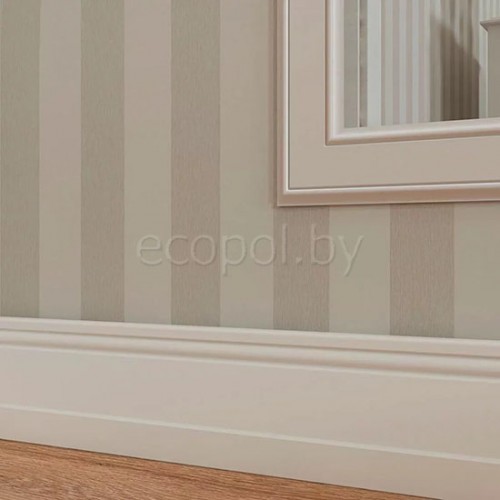 Плинтус напольный из дюрополимера Cosca Decor PX016 Белый 90*15 Плинтус напольный из дюрополимера Cosca Decor PX016 Белый 90*15
