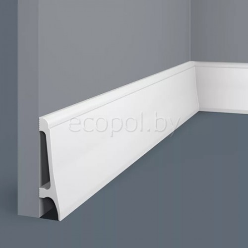 Плинтус напольный из дюрополимера Cosca Decor PX018 Белый 80*20