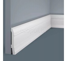 Плинтус напольный из дюрополимера Cosca Decor PX020 Белый 85*15