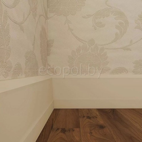 Плинтус напольный из дюрополимера Cosca Decor PX023 Белый 90*20 Плинтус напольный из дюрополимера Cosca Decor PX023 Белый 90*20