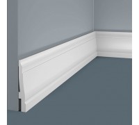 Плинтус напольный из дюрополимера Cosca Decor PX024 Белый 80*14