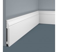 Плинтус напольный из дюрополимера Cosca Decor PX027 Белый 99*15