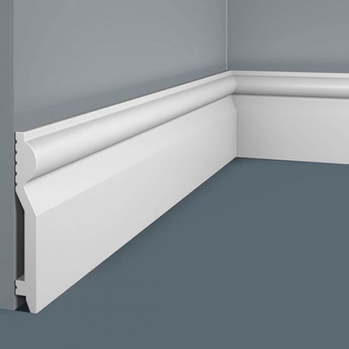 Плинтус напольный из дюрополимера Cosca Decor PX028 Белый 100*14 Плинтус напольный из дюрополимера Cosca Decor PX028 Белый 100*14
