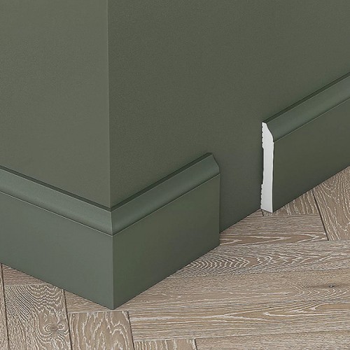 Плинтус напольный из дюрополимера Cosca Decor PX030 Белый 82*13 Плинтус напольный из дюрополимера Cosca Decor PX030 Белый 82*13