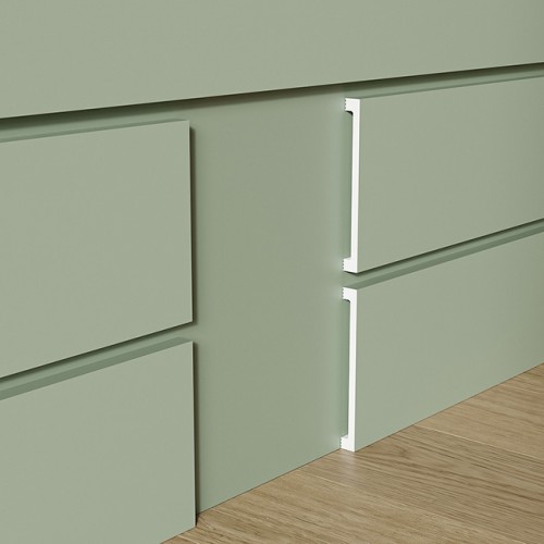 Плинтус напольный из дюрополимера Cosca Decor PX057 Белый 100*10