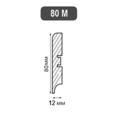 Плинтус МДФ 80М Белый DUROWOOD 80*12 Плинтус МДФ 80М Белый DUROWOOD 80*12