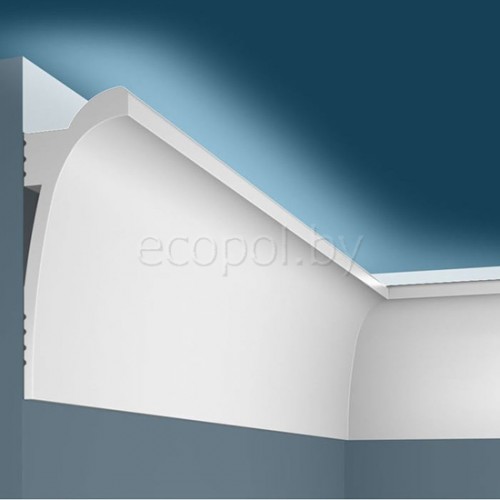 Плинтус (карниз) потолочный из дюрополимера Cosca Decor KX003 Белый 120*45 Плинтус (карниз) потолочный из дюрополимера Cosca Decor KX003 Белый 120*45