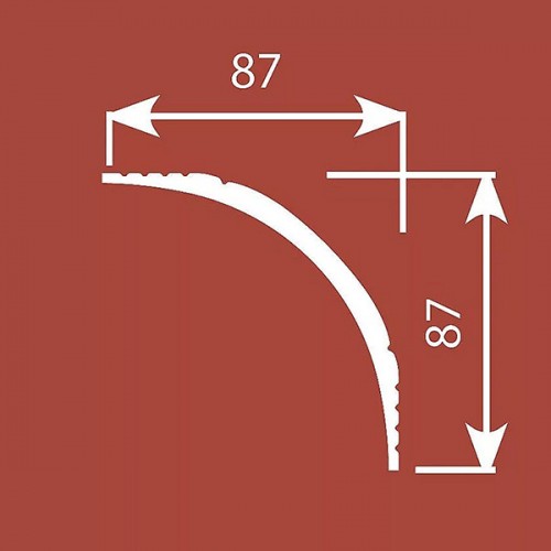 Плинтус (карниз) потолочный из дюрополимера Cosca Decor KX009 Белый 87*87