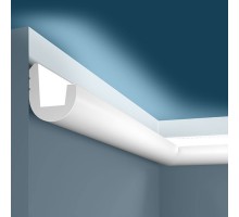 Плинтус (карниз) потолочный из дюрополимера Cosca Decor KX024 Белый 55*50