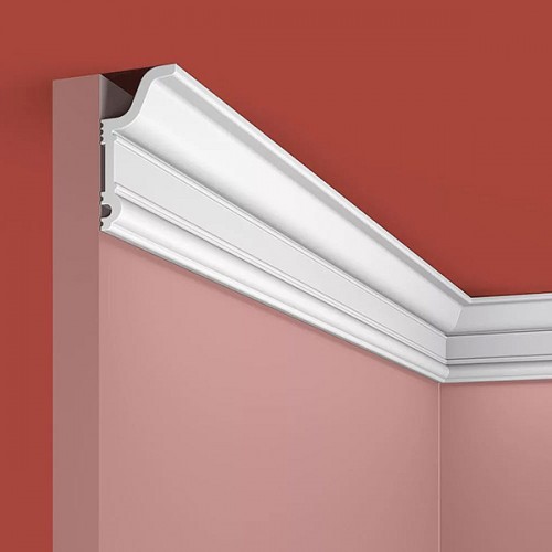 Плинтус (карниз) потолочный из дюрополимера Cosca Decor KX046 Белый 59*31 Плинтус (карниз) потолочный из дюрополимера Cosca Decor KX046 Белый 59*31