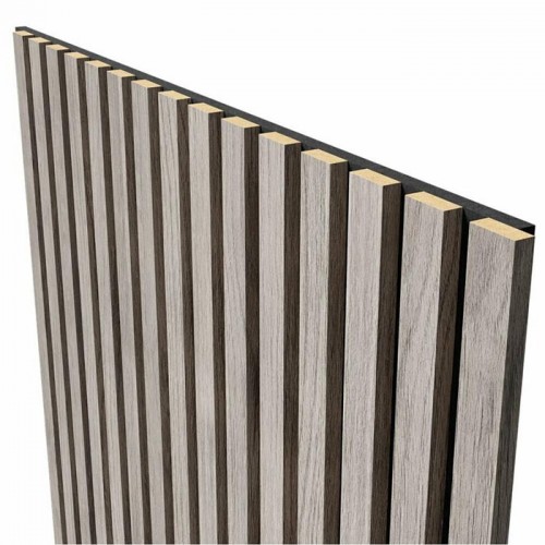 Акустическая панель Cosca Decor черный войлок, рейки МДФ дуб Старинный светло-серый