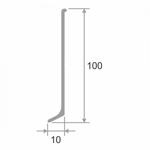 Алюминиевый плинтус ПЛ-100 анодированное серебро Ликорн 100*10*3000