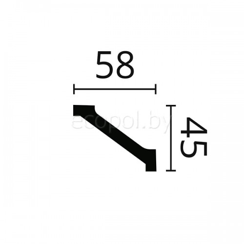 Плинтус (карниз) потолочный из дюрополимера  NMC WT1 Белый 45*58