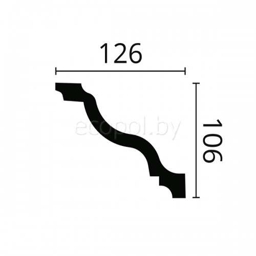 Плинтус (карниз) потолочный из дюрополимера  NMC Wallstyl WT11 Белый 106*126