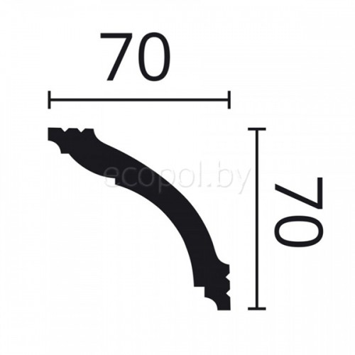 Плинтус (карниз) потолочный из дюрополимера  NMC Wallstyl WT15 Белый 70*70