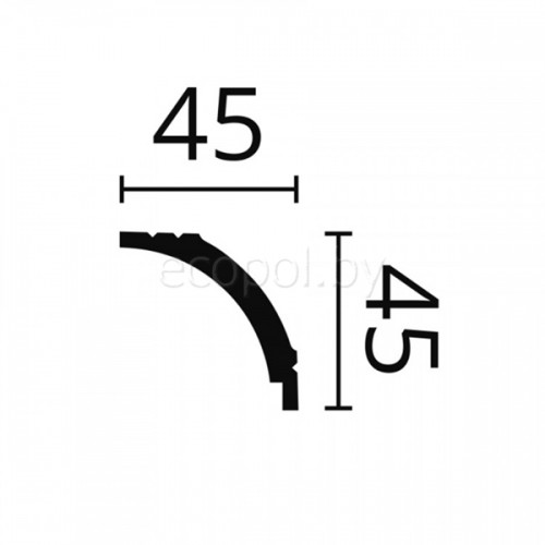 Плинтус (карниз) потолочный из дюрополимера  NMC Wallstyl WT16 Белый 45*45