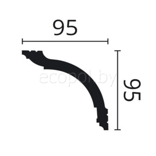 Плинтус (карниз) потолочный из дюрополимера  NMC Wallstyl WT17 Белый 95*95