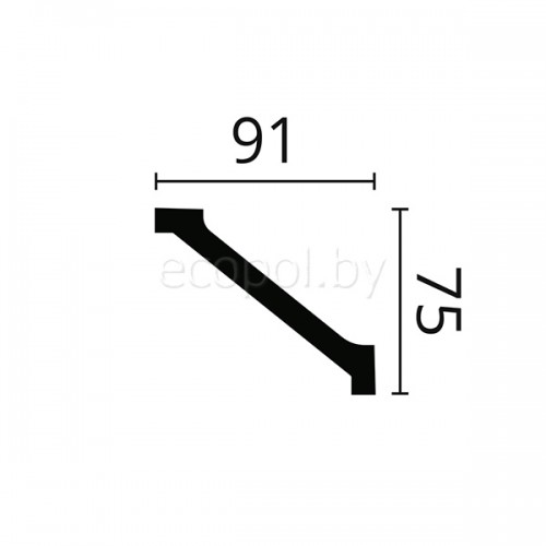 Плинтус (карниз) потолочный из дюрополимера  NMC Wallstyl WT2 Белый 75*91
