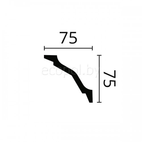 Плинтус (карниз) потолочный из дюрополимера NMC Wallstyl WT26 Белый 75*75
