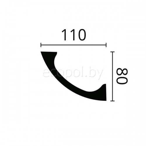 Плинтус (карниз) потолочный из дюрополимера  NMC Wallstyl WT3 Белый 80*110