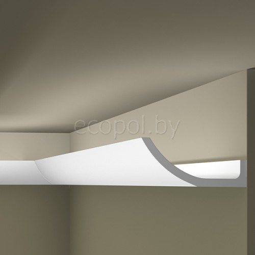 Плинтус (карниз) потолочный из дюрополимера NMC Wallstyl WT4 Белый 70*180