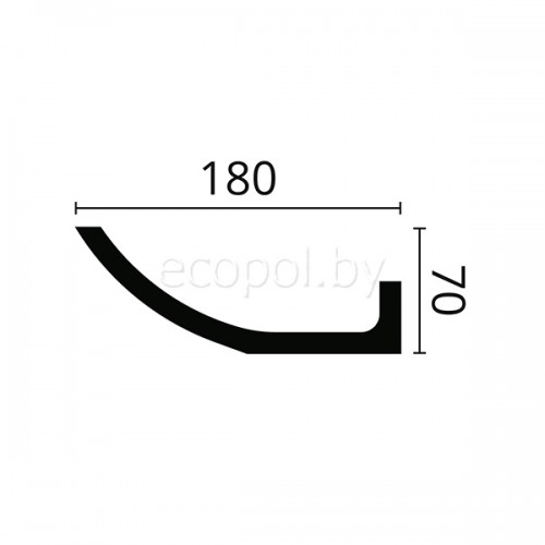 Плинтус (карниз) потолочный из дюрополимера NMC Wallstyl WT4 Белый 70*180
