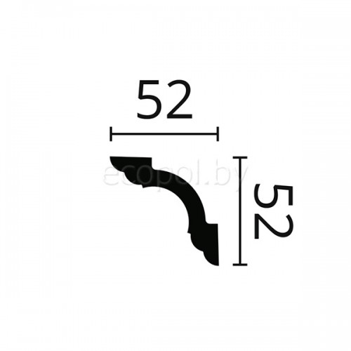Плинтус (карниз) потолочный из дюрополимера NMC Wallstyl WT5 Белый 52*52
