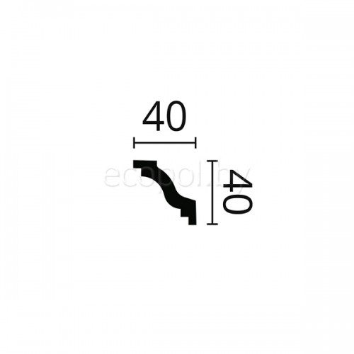 Плинтус (карниз) потолочный из дюрополимера NMC Wallstyl WT6 Белый 40*40