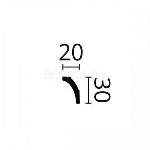 Плинтус (карниз) потолочный из дюрополимера NMC WALLSTYL  WT8 Белый 30*20