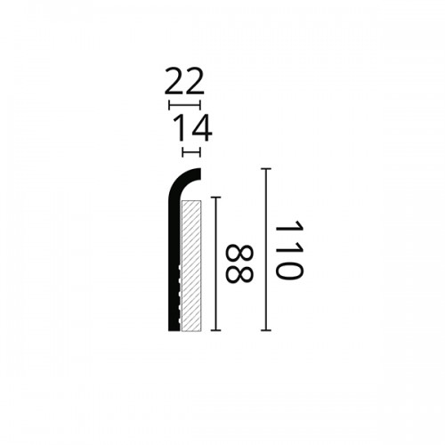 Перекрывающий плинтус для пола из дюрополимера NMC CF1 WALLSTYL Белый 110*22