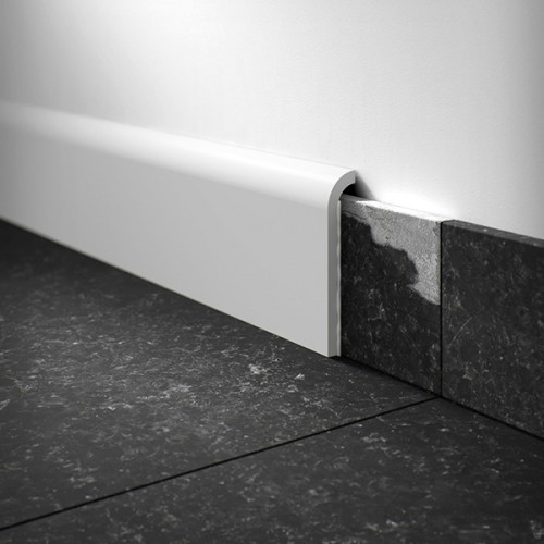 Перекрывающий плинтус для пола из дюрополимера NMC CF1 WALLSTYL Белый 110*22