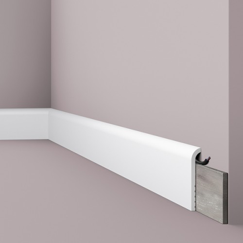 Перекрывающий плинтус для пола из дюрополимера NMC CF1 WALLSTYL Белый 110*22