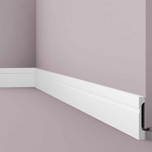 Плинтус для пола из дюрополимера NMC FD11 Белый 110*15