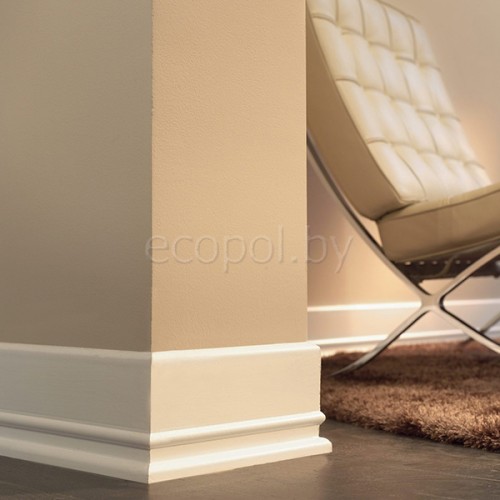 Плинтус из дюрополимера NMC FD21 Белый 130*20 Бельгия