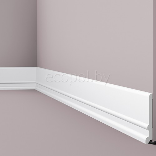 Плинтус из дюрополимера NMC FD21 Белый 130*20 Бельгия